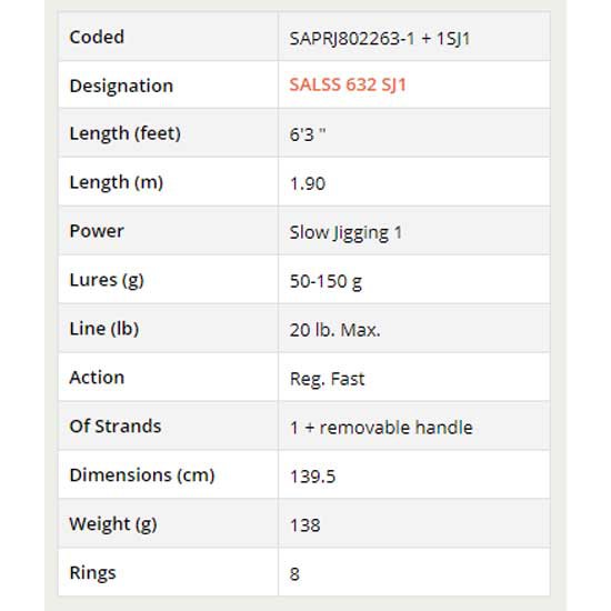 Купить Sakura SAPRJ802264-1+1SJ2 Salt Sniper Slow Удочка Для Джиггинга Черный 1.93 m  7ft.ru в интернет магазине Семь Футов