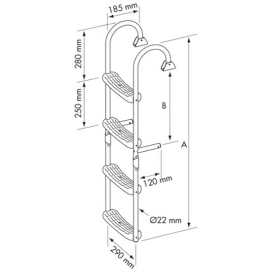 Купить Plastimo 55697 Stainless Steel Folding Ladder 180 Crook Серый 2+3 Steps  7ft.ru в интернет магазине Семь Футов