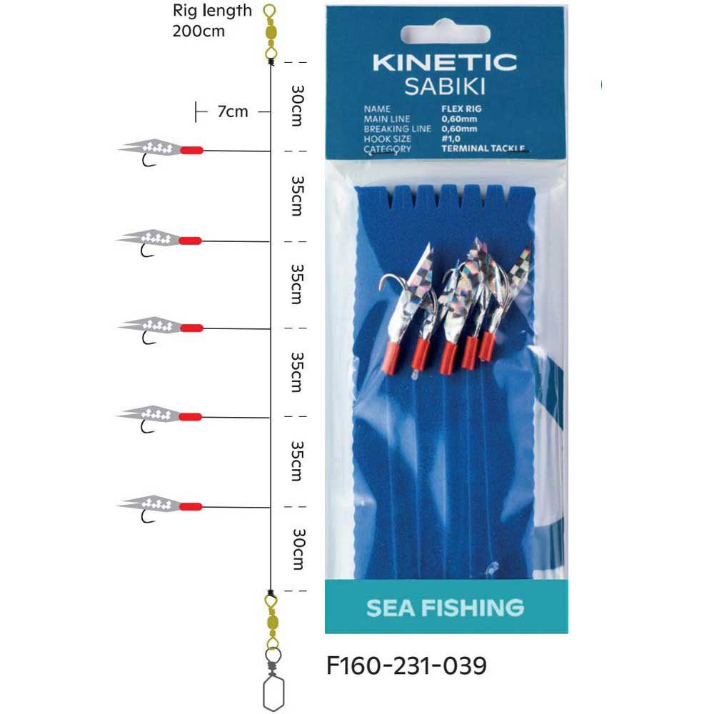 Купить Kinetic F160-231-039 Sabiki Flex Рыболовное Перо Многоцветный Silver Flex 7ft.ru в интернет магазине Семь Футов