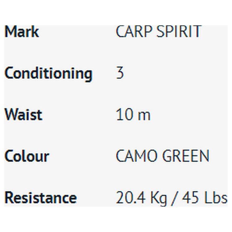 Купить Carp spirit 34CSACS640048 Gravity LFL Карповая Ловля 10 м Зеленый Camo Green 45 Lbs  7ft.ru в интернет магазине Семь Футов