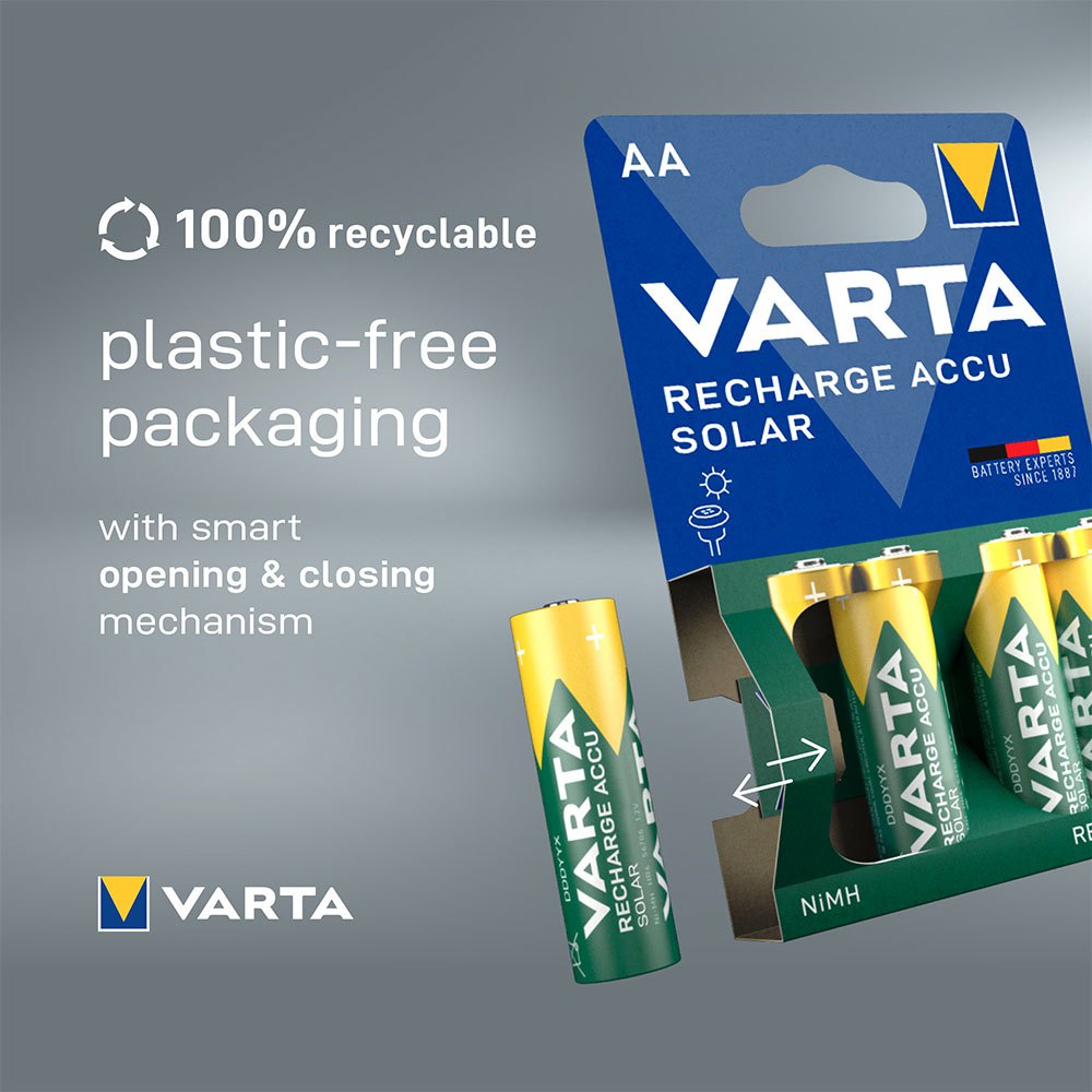 Купить Varta 56736101402 1x2 Solar AA NiMH 800mAh Mignon Аккумуляторы Зеленый Green 7ft.ru в интернет магазине Семь Футов